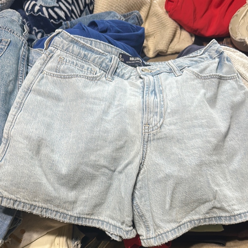 TWO PAIRS: Hollister Blue Jean Shorts Light Wash Casual